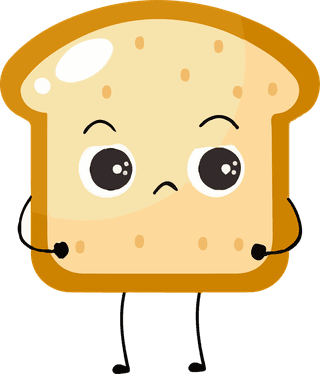 vectorkawaii-cartoon-toast-bread-icon-character-605566