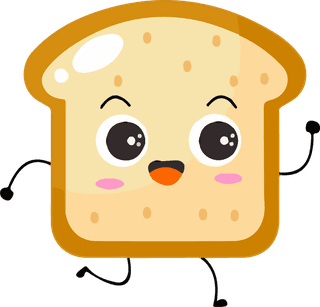 vectorkawaii-cartoon-toast-bread-icon-character-734031