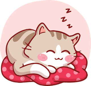 vectorkawaii-cat-sleeping-streching-angry-playing-917142
