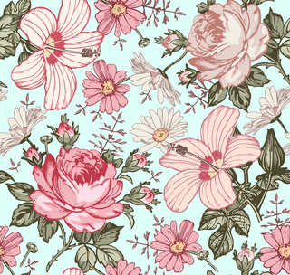 vectorseamless-pattern-beautiful-pink-blooming-realistic-388418