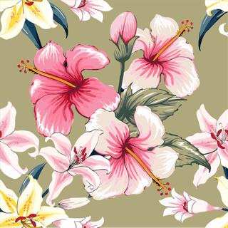 vectorseamless-pattern-repeat-pink-hibiscus-lilly-411898
