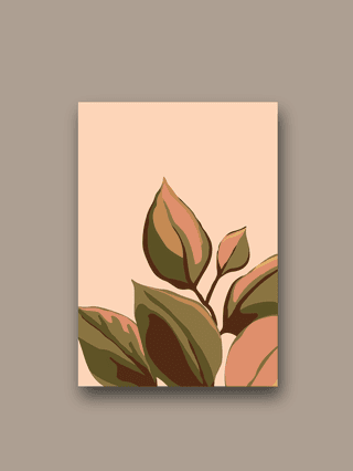 vectorwall-art-with-abstract-natural-botanical-posters-large-leaves-green-and-pink-minimal-floral-762221