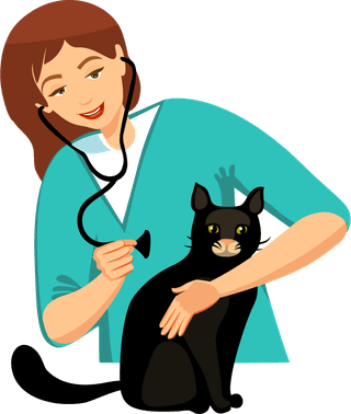 veterinarydoctor-and-animals-vet-clinic-flat-round-icons-870542
