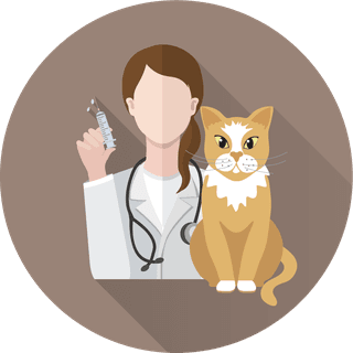 veterinarydoctor-and-animals-vet-clinic-flat-round-icons-903356