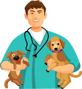 veterinarydoctor-and-animals-vet-clinic-flat-round-icons-919014