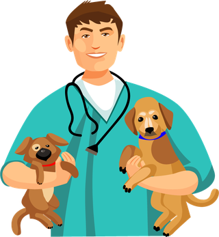 veterinarydoctor-and-animals-vet-clinic-flat-round-icons-919014