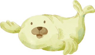 waterseal-illustration-watercolor-set-of-adorable-seal-for-your-681032