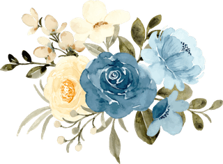 watercolorblue-yellow-floral-elements-arrangement-collection-277912