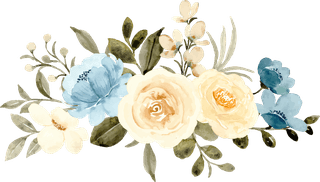 watercolorblue-yellow-floral-elements-arrangement-collection-609373
