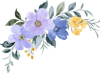 watercoloryellow-purple-floral-bouquet-collection-299203