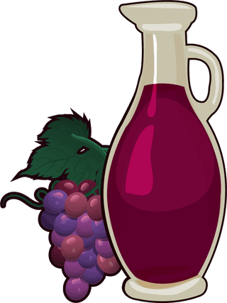 winebottle-menu-design-elements-retro-barrel-grape-wine-sketch-136781