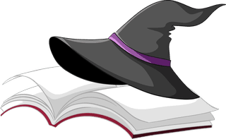 witchbook-set-of-witch-or-wizard-magic-hat-on-the-book-isolated-on-white-225295