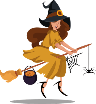 witchwitch-icon-cute-young-girls-sketch-colored-cartoon-32398