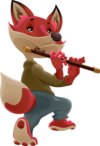 wolfmusic-go-beyond-fear-fox-is-playing-flute-vector-illustration-143111
