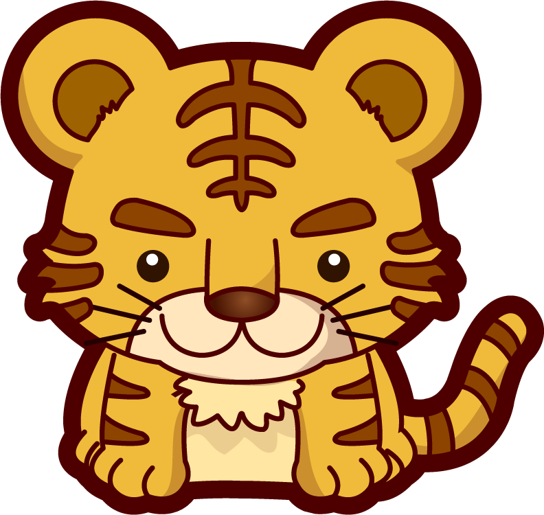 tiger cute anthropomorphic zodiac qvector