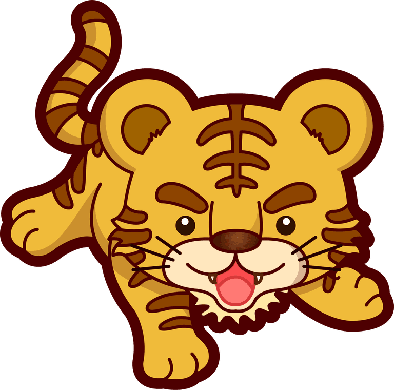 tiger cute anthropomorphic zodiac qvector