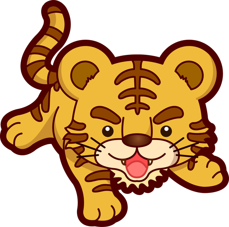 tiger cute anthropomorphic zodiac qvector for playful illustrations and festive decor