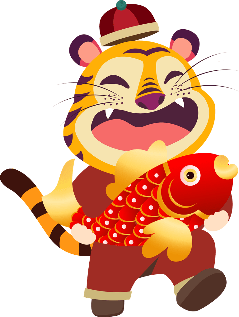 tiger shape lunar new year banner funny stylized tigers characters sketch