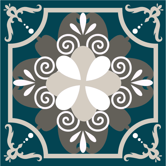 tile pattern template elegant retro symmetric shapes