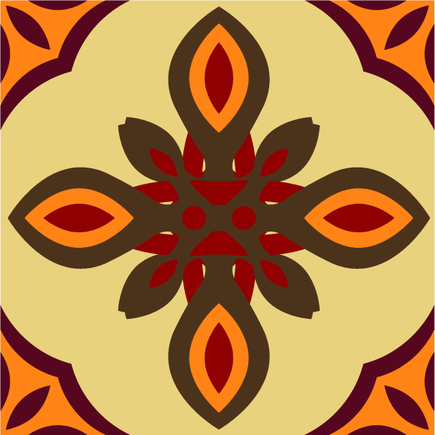 tile pattern templates collection classical symmetric flora sketch
