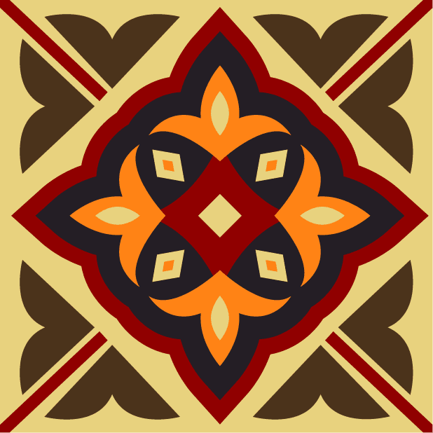tile pattern templates collection classical symmetric flora sketch