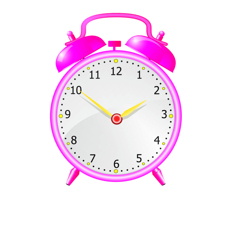 time to get up with a cheerful pink alarm clock for your morning routine