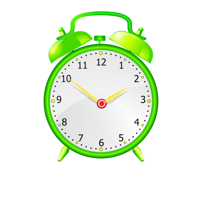 time to get up: vibrant green alarm clock for a fresh morning routine