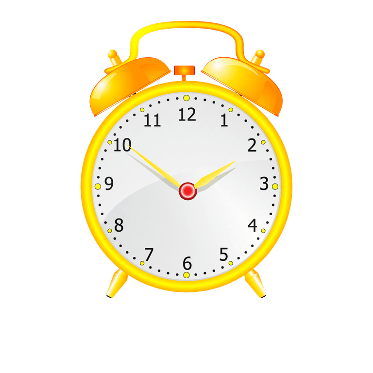 time to get up with a cheerful yellow alarm clock illustration for your morning routine