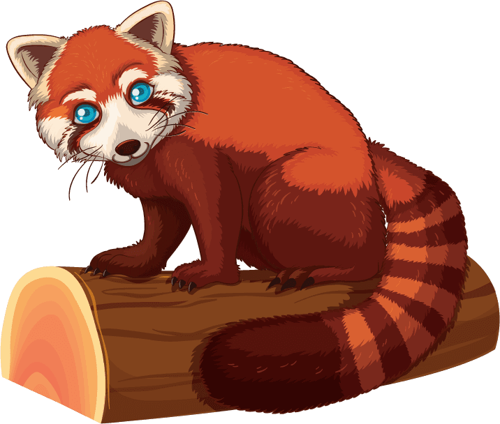 tod isolated picture wild animals featuring a charming red panda on a log