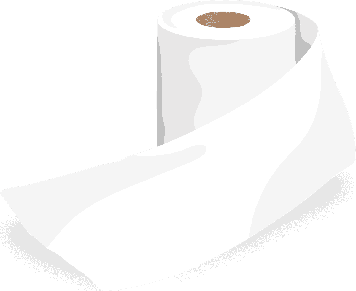 toilet tissue roll element for home use in minimalistic style with soft texture