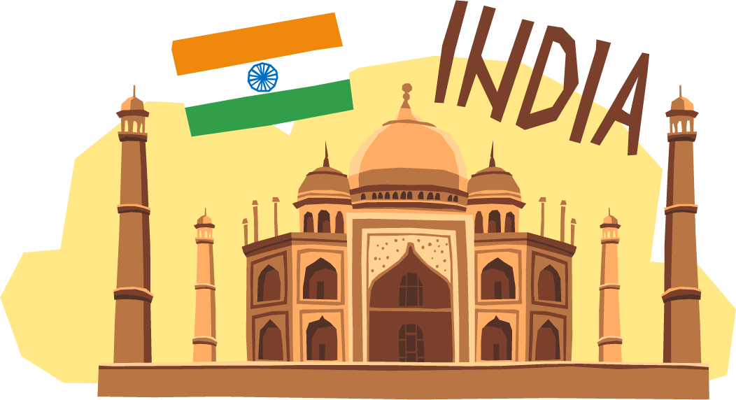 explore india with tourism vacation travel flat pictograms featuring the taj mahal