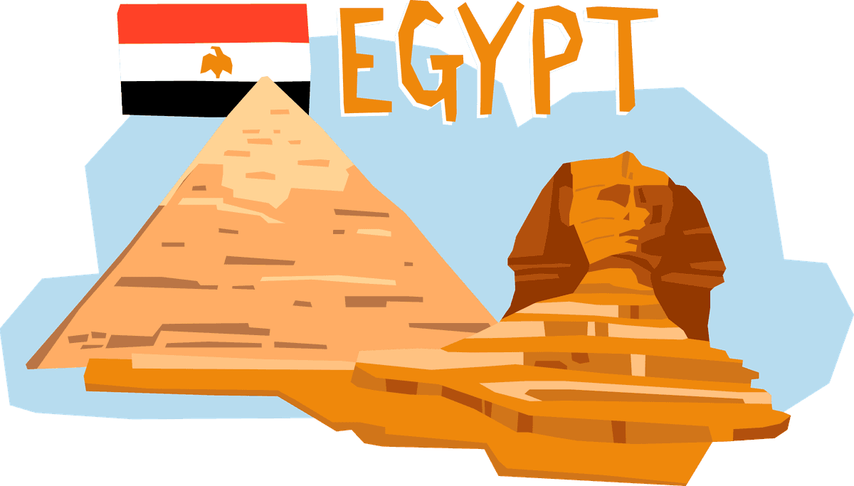 tourism vacation travel flat pictograms featuring iconic egyptian landmarks and cultural symbols