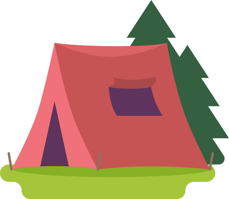 tourist tents set flat style recreation adventure equipment vacation outdoor tourism activity