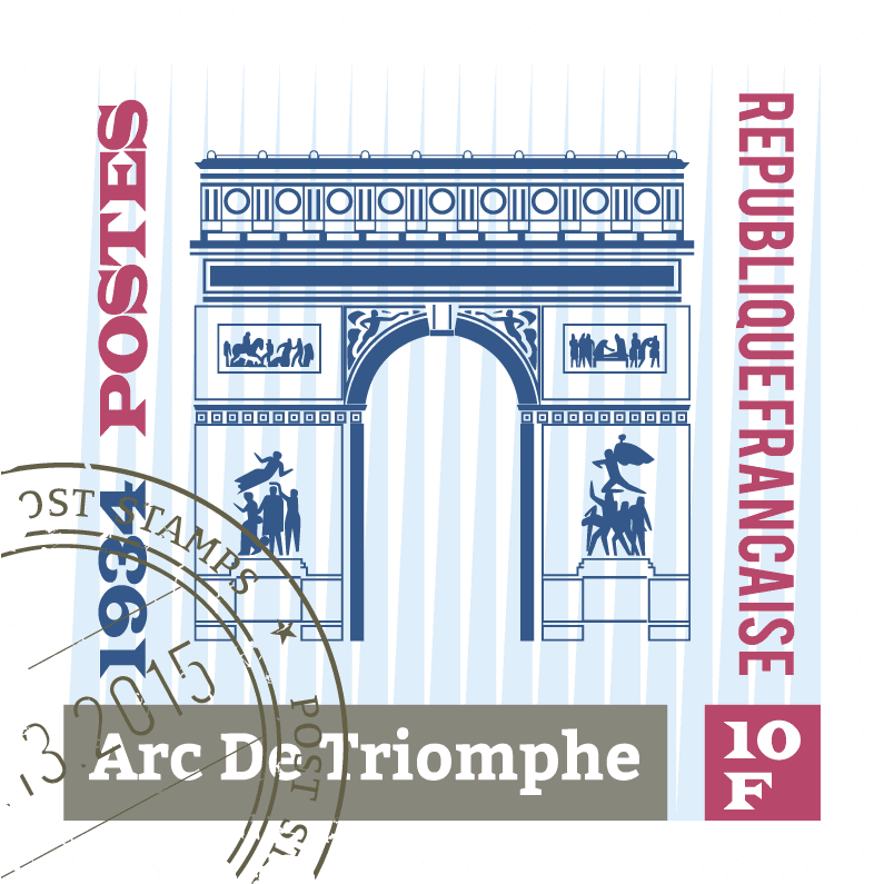 tower postage stamps template vector