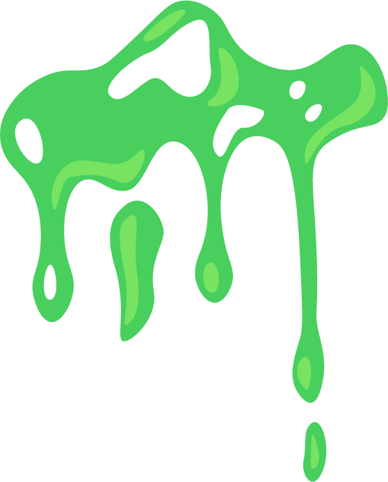toxic various green slime flat illustration for horror themes in games and animations
