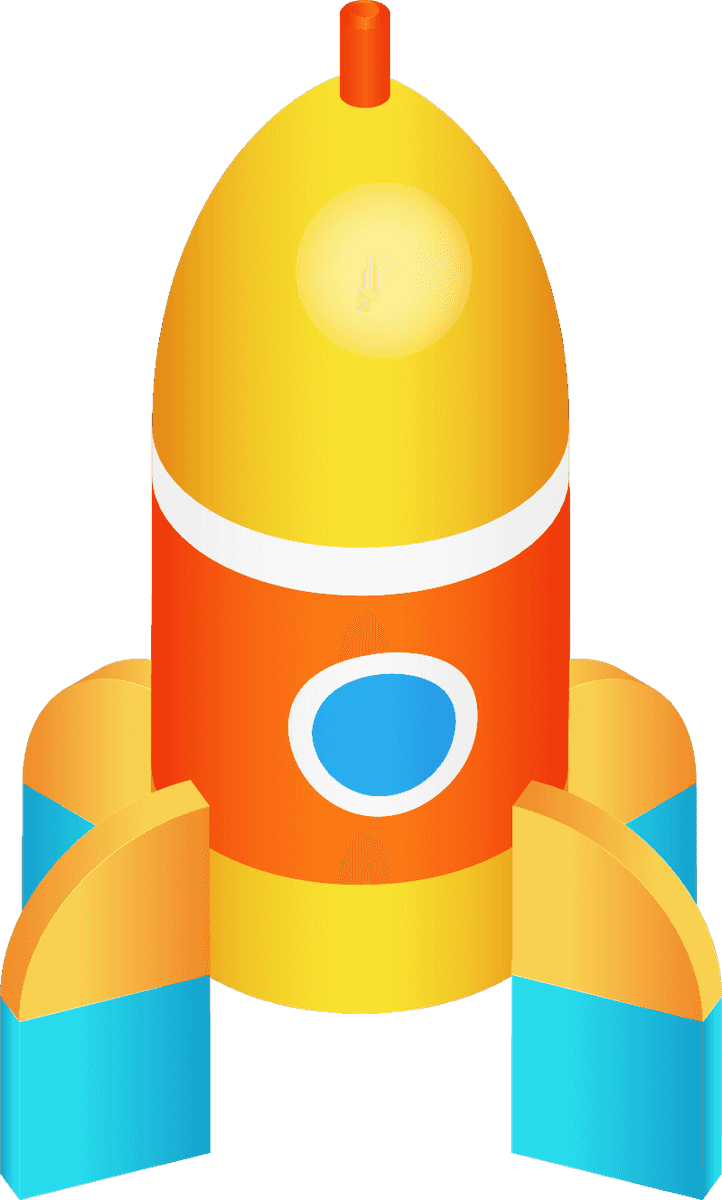 isometric kids toys isolated featuring a colorful rocket ready for imaginative play