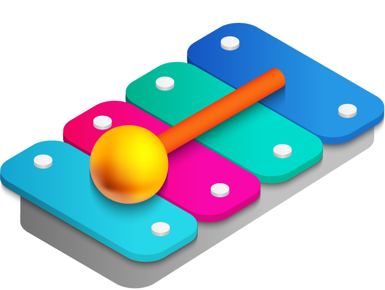 isometric kids toys isolated featuring a colorful xylophone for playful learning