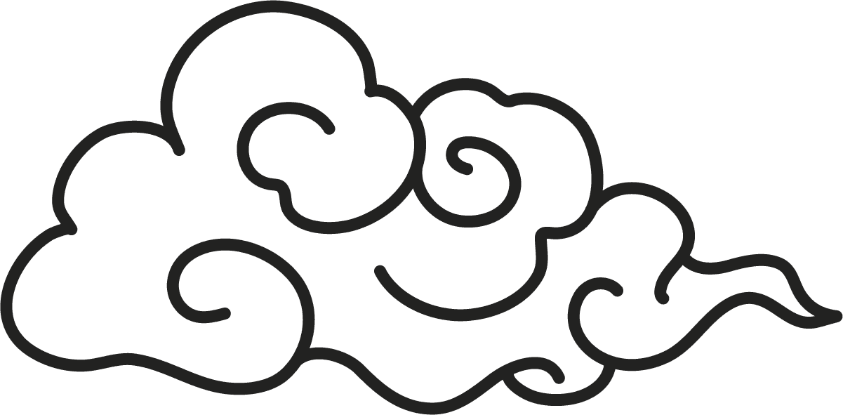 traditional cloud sticker black chinese design clipart vector