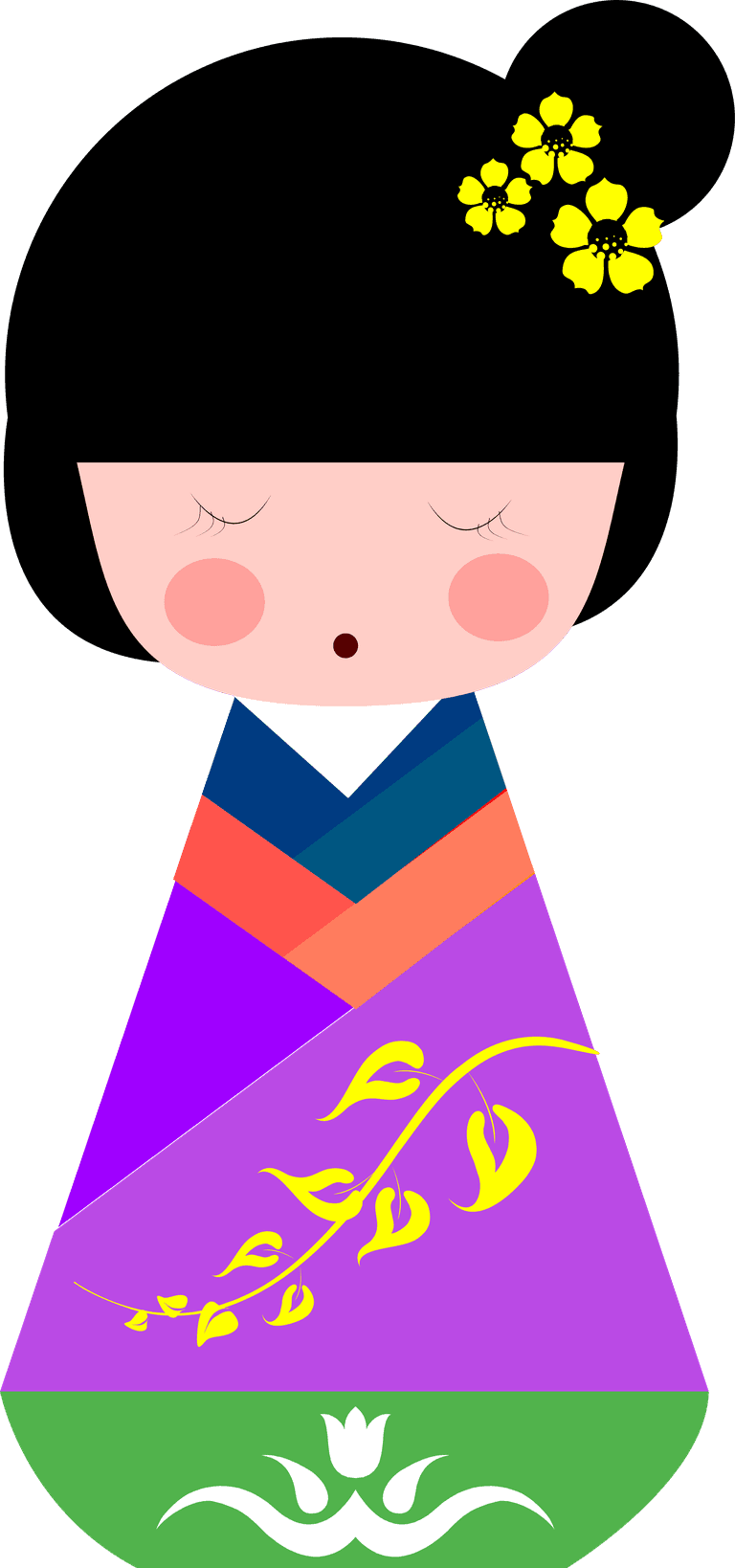 cute traditional japanese dolls featuring vibrant colors and floral patterns for decoration