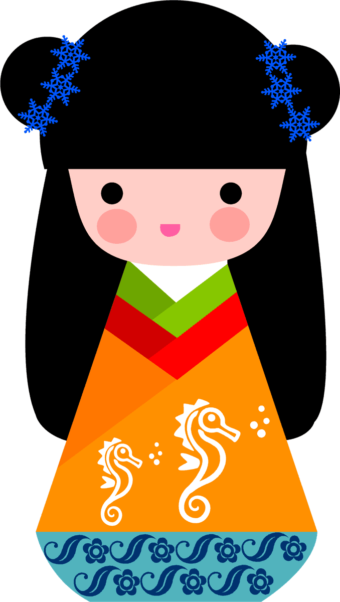 cute traditional japanese dolls showcasing vibrant colors and playful patterns for decoration