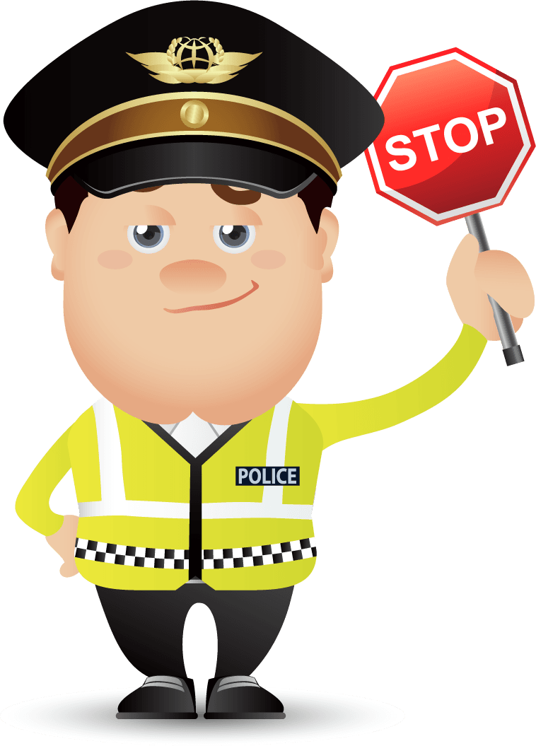 Traffic policeman cartoon vector