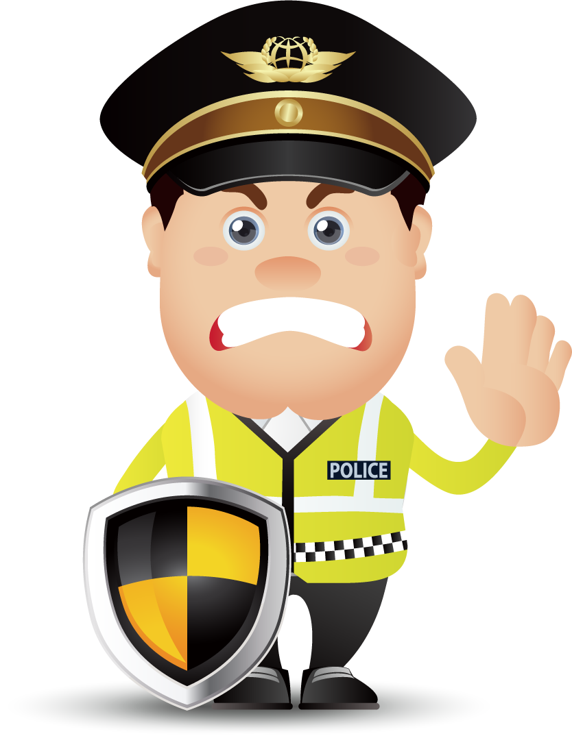 traffic policeman cartoon vector illustration for safety campaigns and educational materials