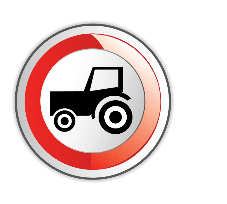 traffic signs traffic sign icons for restricting tractor access in rural areas