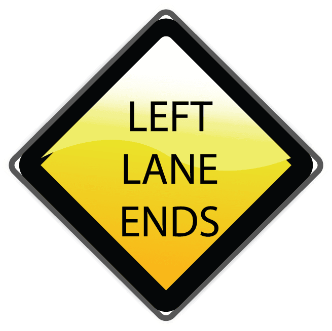 traffic signs traffic signs indicating left lane ends for safe driving alerts