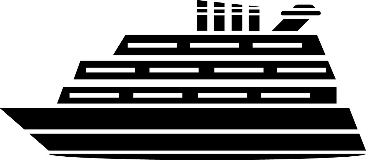 black water transportation icons for logistics, shipping, and marine services