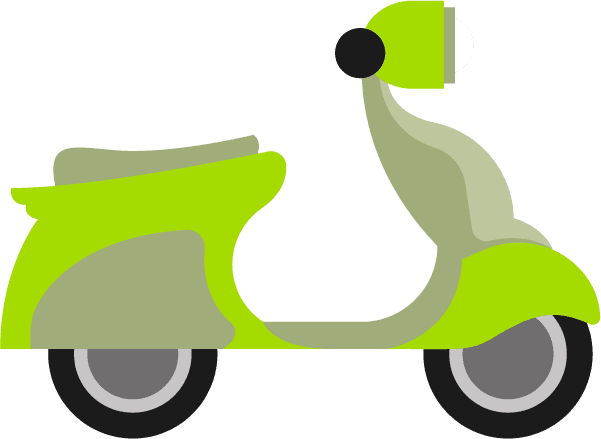 transportation scooter flat icon collection elements