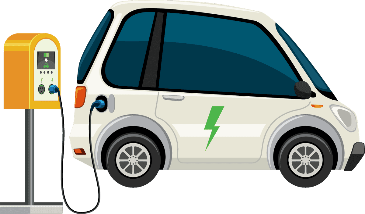 transportation vehicle kids style illustration of an electric car charging station