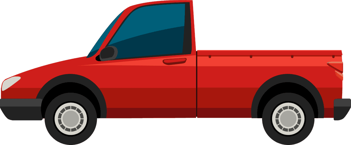transportation vehicle kids style illustration featuring a bright red pickup truck for fun adventures