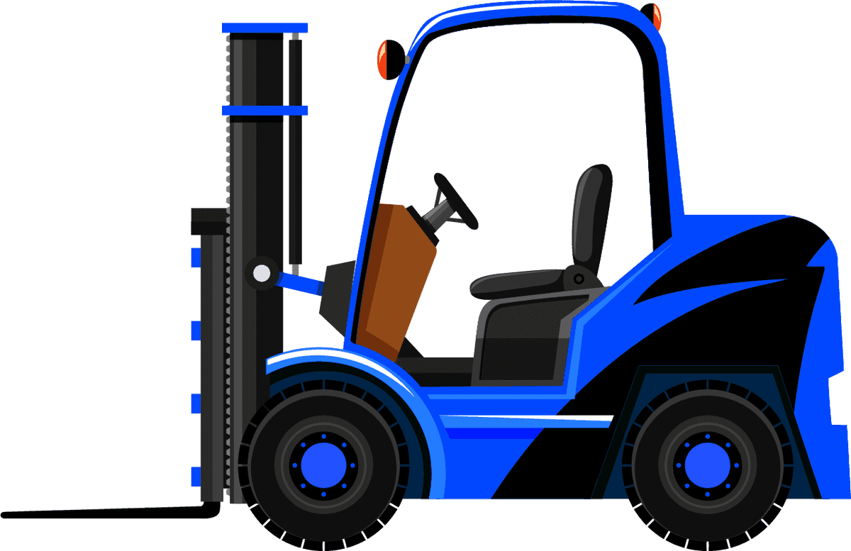 transportation vehicle kids style illustration featuring a colorful forklift for playful learning