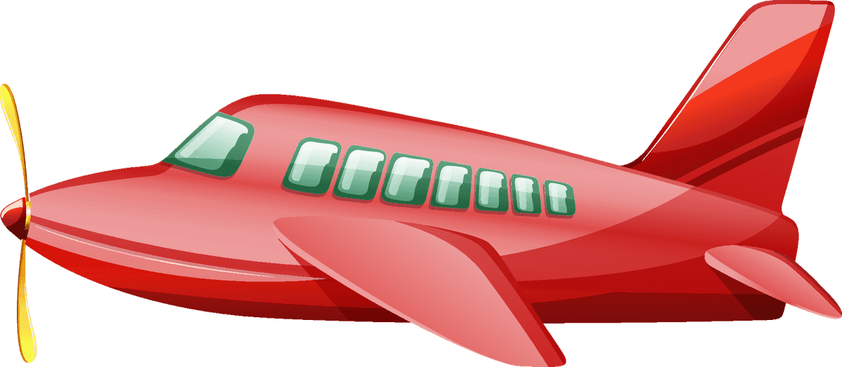 transportation vehicle kids style illustration featuring a colorful playful airplane